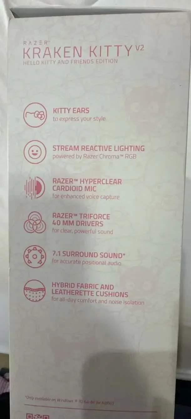(N) Razer Kraken Kitty V2 Hello Kitty and Friends Edition Gaming Headset